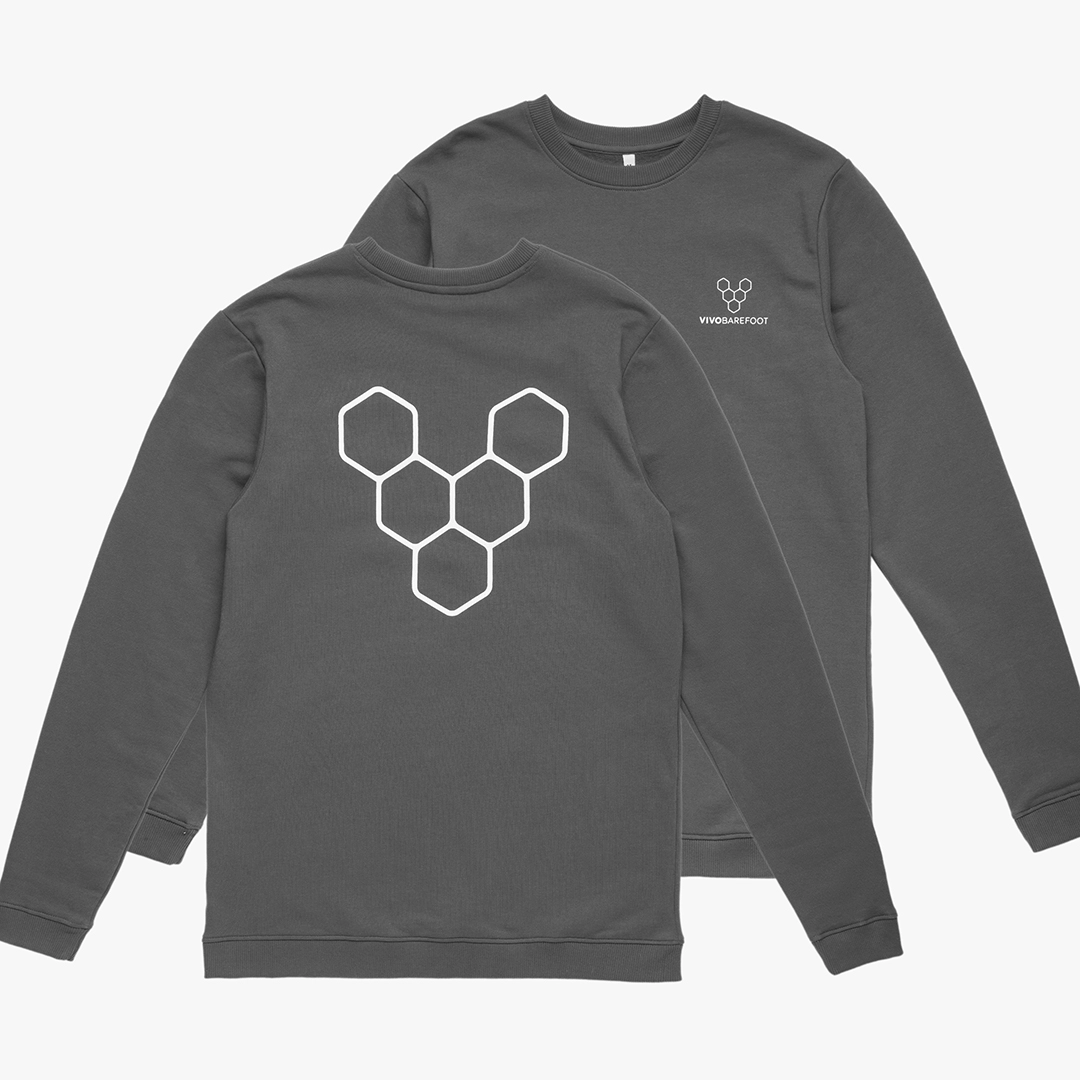 Vivobarefoot Sweatshirt Unisex Graphite 1 Vivobarefoot Sweatshirt Unisex Graphite